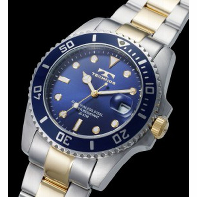 メーカー正規品 Technos テクノス 腕時計 メンズ 気圧防水 回転ベゼル メンズ クォーツ T2118tn ブルー 激安 Sale 通販 Lineポイント最大6 0 Get Lineショッピング