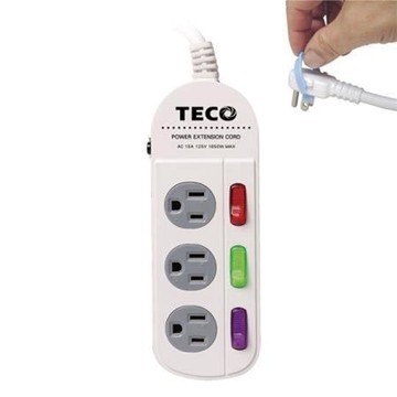 東元TECO三開三插轉接電源延長線/XYFWL230R9/9呎/條