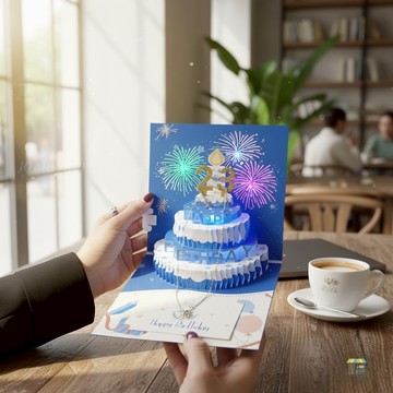 吹蠟燭 放煙火卡片 燈光音樂 煙火聲光卡片 生日卡 立體 放煙火 音樂 3D 立體 高級感 禮物 手作 小卡片