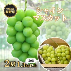 　長野県　中野市産　シャインマスカット2房(1.3kg以上)