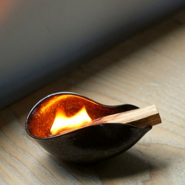 手工窯變釉陶瓷香爐 | 聖木碟 冥想線香座 附天然石香插