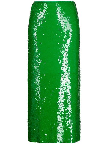 Tory Burch - high-waisted sequin skirt - women - Polyamide/Polyester/Elastane - 2 - Green