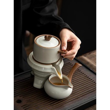 唐豐汝窯自動茶具套裝2025新款家用功夫懶人泡茶神器旋轉泡茶壺