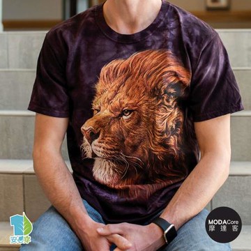 摩達客-美國進口The Mountain  草原獅王 純棉環保藝術中性短袖T恤