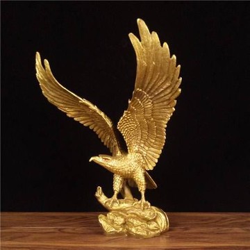 純銅老鷹擺件 小號黃銅老鷹家居擺設 大展宏圖辦公桌擺設禮