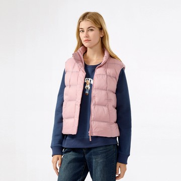 Hang Ten- 無縫石墨烯蓄熱羽絨背心-女(灰粉)