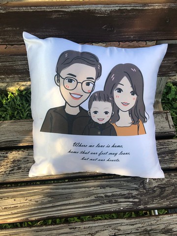 我會努力讓你們幸福 【韓流風】 似顏繪 手繪禮物 客製化抱枕