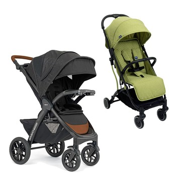 chicco Bravo極致完美手推車領航版+Trolleyme城市旅人秒收手推車-萊姆綠