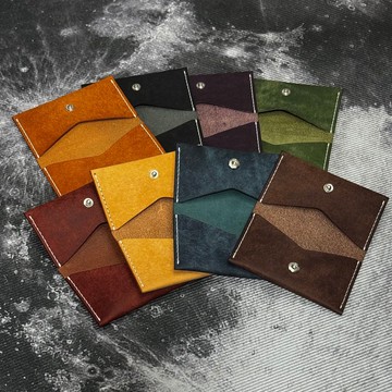 24小時出貨 - 製成現品 - 樣品出清 - 折疊式皮革卡片 - 夾票卡夾
