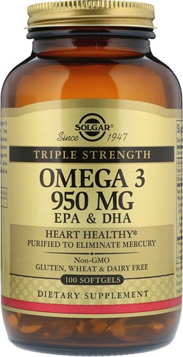Solgar Triple Strength Omega-3 EPA and DHA 950 mg - 100 Softgels