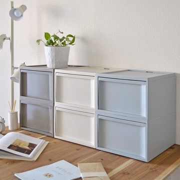 北歐風堆疊抽屜櫃組 L(附輪子一組) 棕色附輪