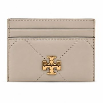 TORY BURCH KIRA 菱格紋卡片夾(灰褐)