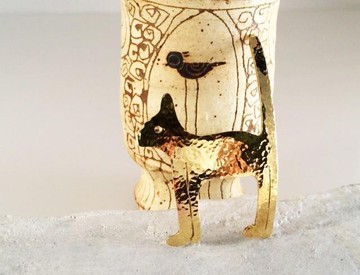 黃銅貓錘胸針 [M]