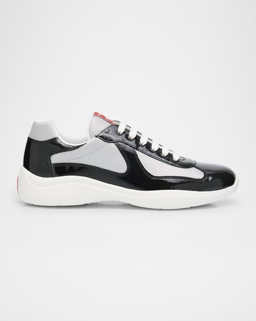 Men's America's Cup Patent Leather Patchwork Sneakers