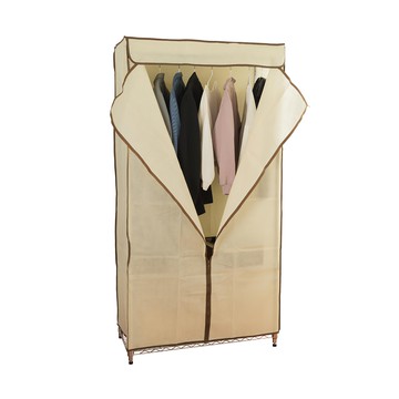 dayneeds 日需百備 輕型電鍍單桿衣櫥 3層 1個  米色布套  90cm