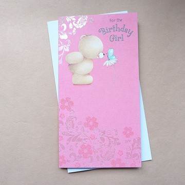 粉紅女孩愛的小熊【Hallmark-ForeverFriends卡片 生日祝福】