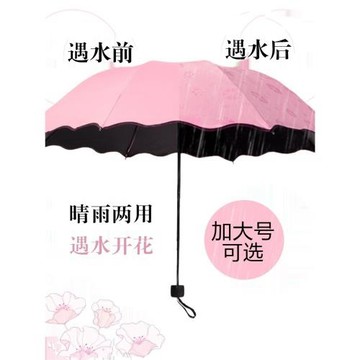 創意小清新雨傘女女神折疊晴雨兩用傘韓版學生防曬黑膠太陽傘遮陽