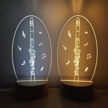 WD 原木夜燈 -  豎笛   管樂 / 音樂 / 夜燈 / MUSIC