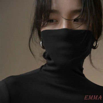 《加絨》大尺碼 打底衣 長袖上衣 大碼女裝高領打底衫冬季百搭學生加絨加厚黑色堆堆領長袖ins上衣