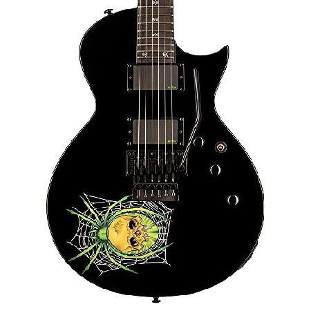 ESP String LTD KH-3 Kirk Hammett Signature Series Electric Guitar with Case, Black w Spider Graphic, Right, (LKH3)