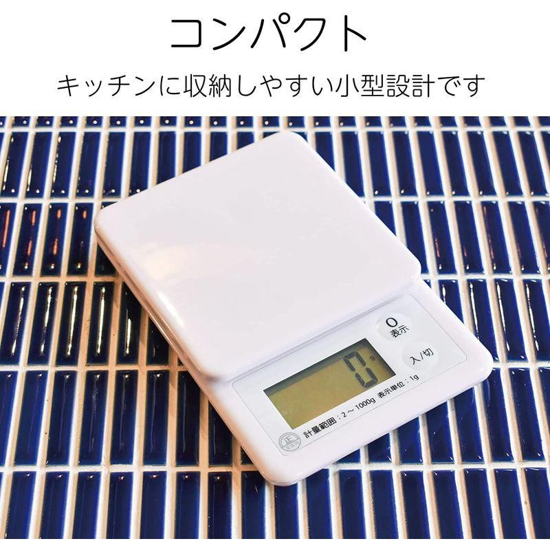 安売り オーム電機 OHM デジタルキッチンスケール 1kg計 ホワイト COK-S100-W