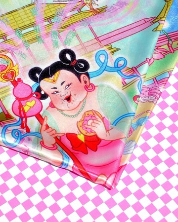 唐葫蘆插畫系列絲巾/ 桃花大神款