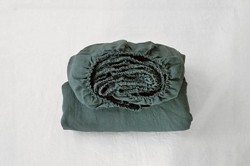 松綠色麻/柔軟麻/深口袋