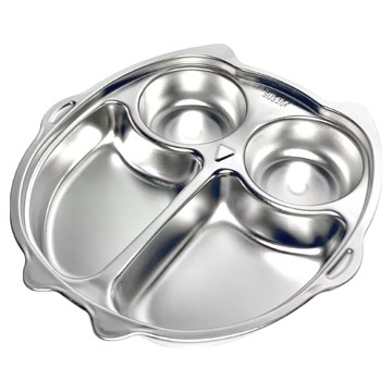 A-OK #304 不鏽鋼卡通餐盤  貓頭鷹 銀色  不適用  1個