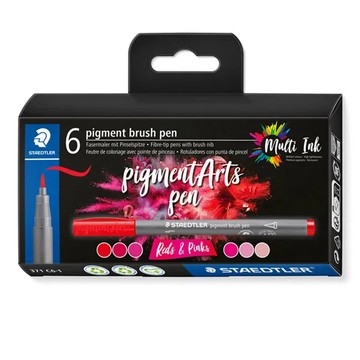 STAEDTLER 《Pigment Arts Pen 彩藝毛筆 - 刷尖 6 色組》