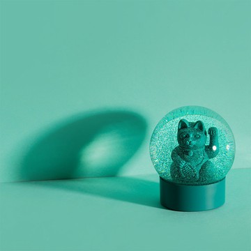 DONKEY 招財貓 幸運招財貓水晶球-綠【展示品販售，些微瑕疵】 約10x10x11.3cm (DK061)