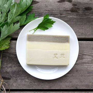 【原水味 UNESHINE】 原萃手作精油皂-艾草分層皂 80g