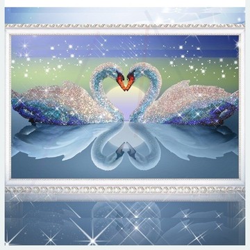 彩珠繡印花串珠十字繡全珠子繡結婚新款長相廝守臥室客廳大幅喜慶