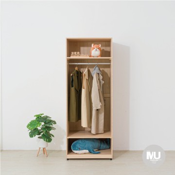 沐家具 mufurniture 台灣製造 Livia 楓木 2.5尺開放衣櫃/臥室收納