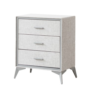 【Amos】仿亞麻布紋三抽收納櫃亞麻白