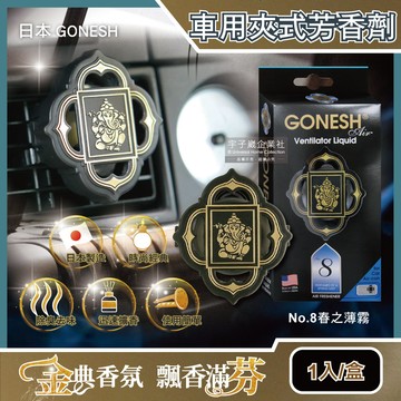 [日日好物]日本GONESH-汽車空調冷氣出風口專用夾式芳香劑1入/盒(多款可選)