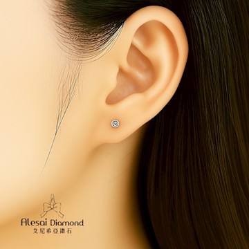 Alesai 艾尼希亞鑽石 5分 包鑲鑽石耳環 D/VVS1 培育鑽石
