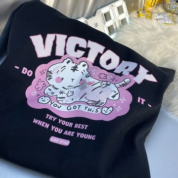 女生上衣短袖t卹可愛女純棉可外穿夏季小眾oversize寬鬆港風 慵懶風男生短袖 oversize 韓版短T 圓領上衣女
