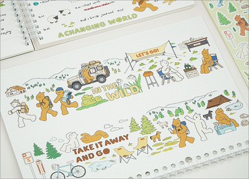 桑兔兔桑【去遠足】 和紙 PET 紙膠帶