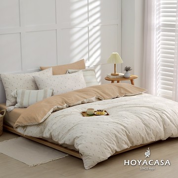 HOYACASA 精梳棉兩用被床包組 (天絲入棉30%)｜靜謐花境｜(單人/雙人/加大)