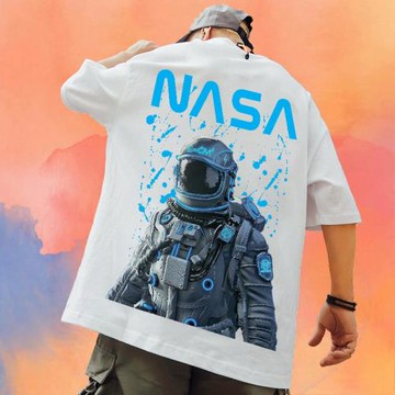 宇航員短袖T恤男潮牌ins加肥加大碼男裝寬松嘻哈國潮胖子半袖純棉