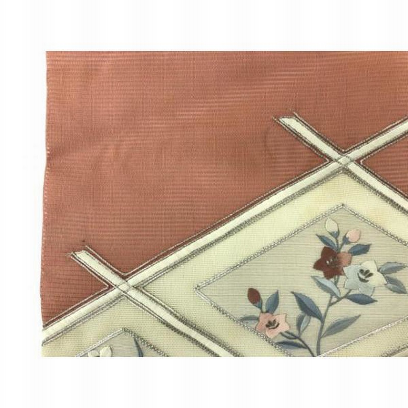 ys6516654; 絽 桔梗模様刺繍名古屋帯【アンティーク】【着】 通販 LINE 