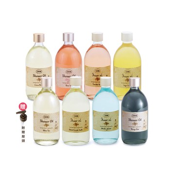 SABON 沐浴油500mlx2入組 任選(白茶/以色列綠玫瑰/P-L-V 經典/香蘋薰衣草/茉莉花語/玫瑰茶語) 加贈壓頭2入