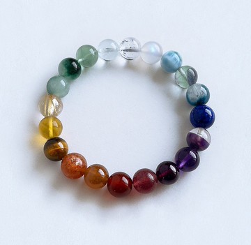 寶石系 天然礦石 七脈輪 多寶 17 cm 手圍 手珠
