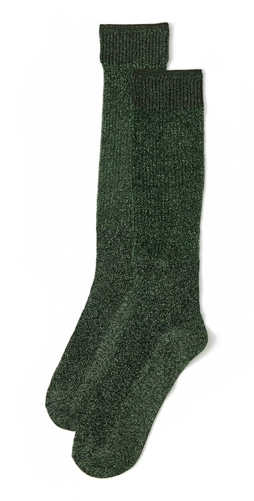 High Heel Jungle Shimmery Lights Metallic Socks Mint Green 10 One Size