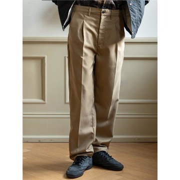 WHIMIN美利奴羊毛單褶休閑西褲