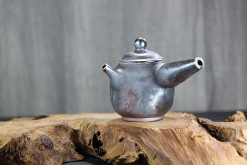 【送禮好物】220ml 柴燒落灰 側把茶壺 鶯歌名家葉敏祥手作