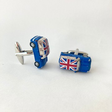 迷你車迷你庫柏車袖扣 藍色 Blue Mini Cooper Cuffinks
