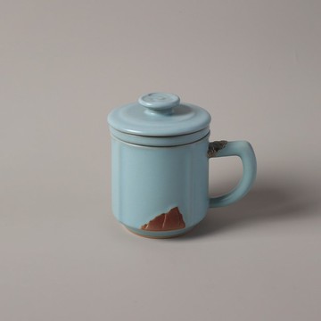 【節日禮物】陸寶 汝窯 雨過天青蓋杯 350ml 辦公室 泡茶杯