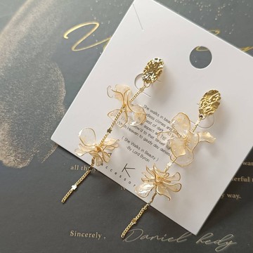 1KM心弦的頻率•飄揚花朵垂墜耳環-2色