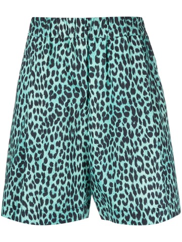 Laneus - leopard-print shorts - men - Elastane/Cotton - 50 - Blue